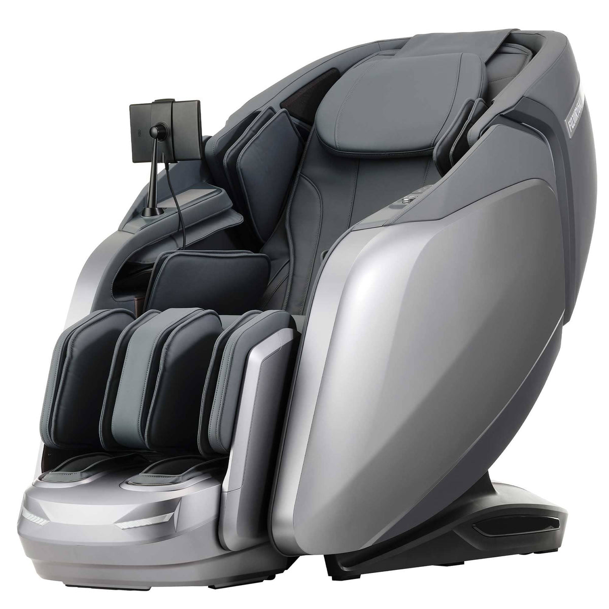 Cyber Relax Elite MR7500 silver massage chair front view