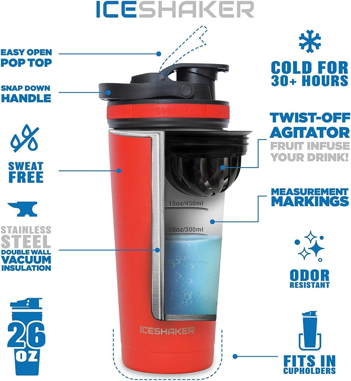 Ice Shaker w/ G&G Logo and Black Bands, 26oz G&G Fitness Equipment Miscellaneous, specialized equipment mats, ice shaker, wipes, lube-n-walk, chalk 71yKHs5UETL._AC_SL1500