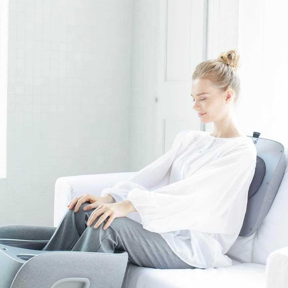 REI Foot and Calf Massager in use with relaxed person