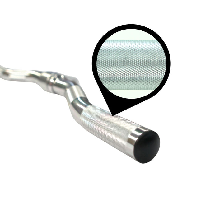 Gronk Fitness Aluminum Revolving Curl Bar - Silver
