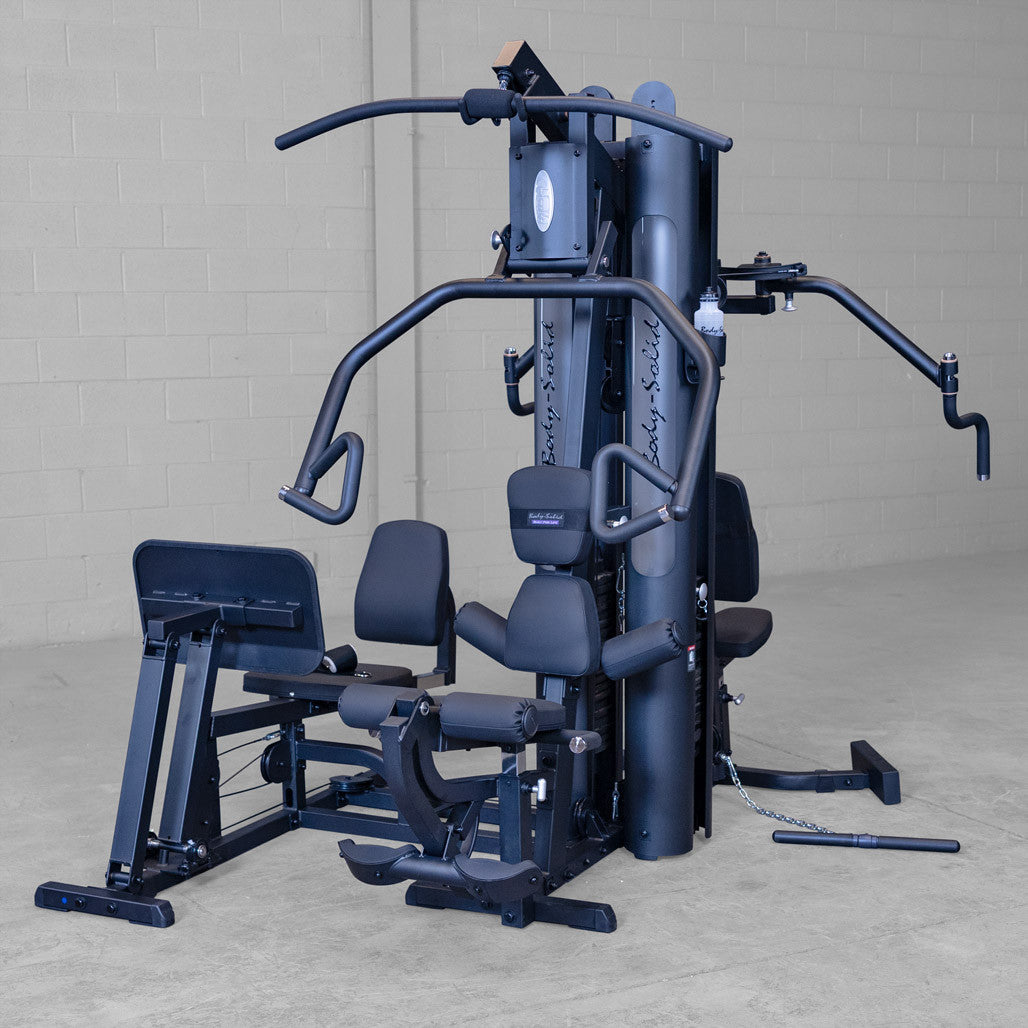 Body-Solid G9B Multi-Station Gym - front three-quarter view in warehouse setting