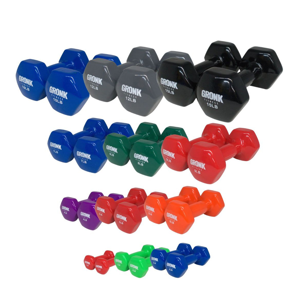 Gronk Fitness Vinyl Hex Dumbbells