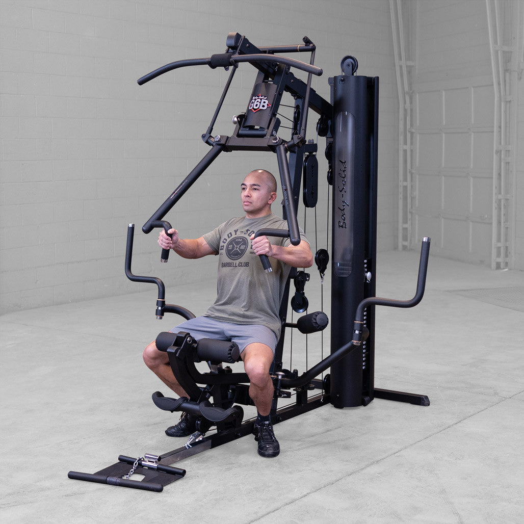 Body-Solid G6B Bi-Angular gym — chest press in use