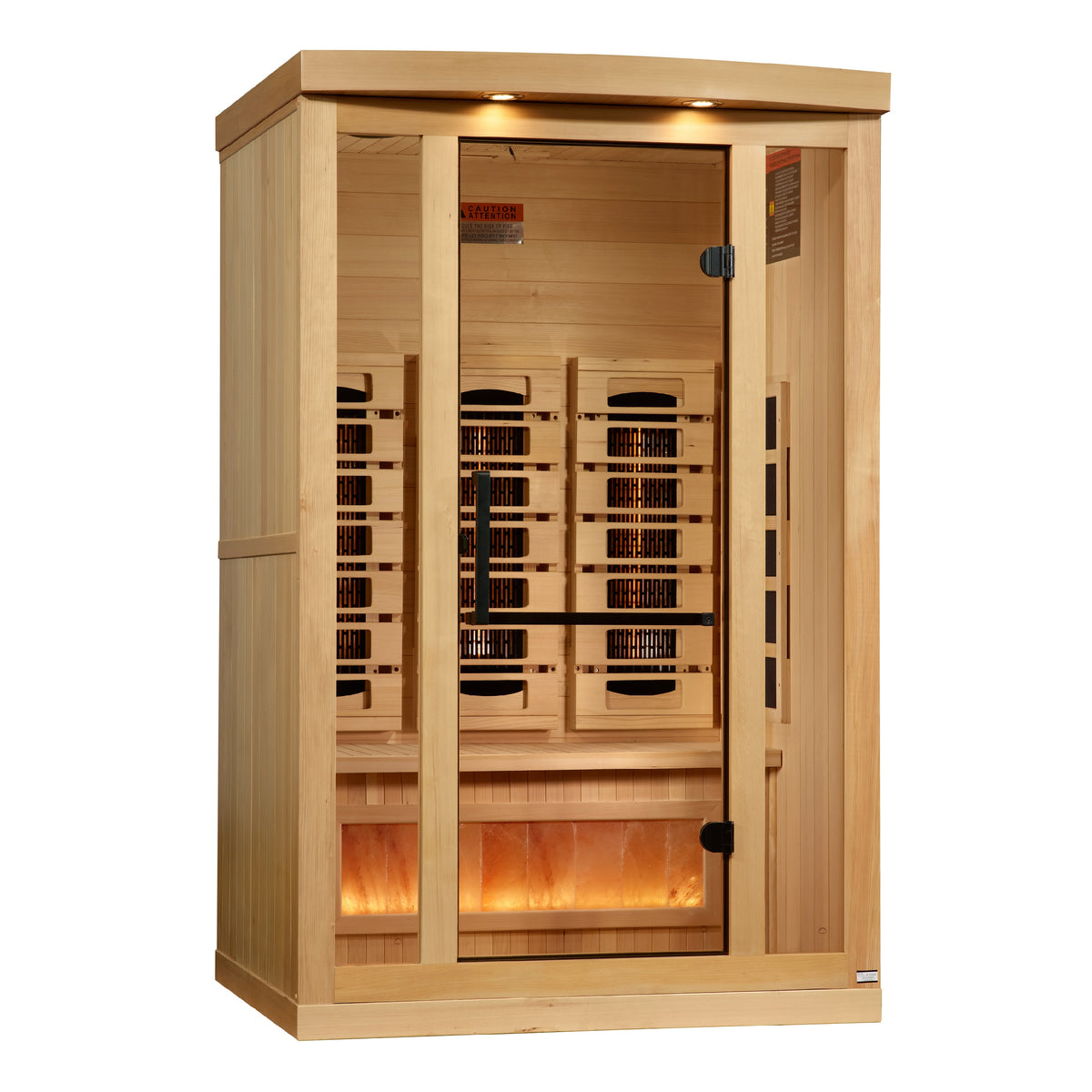 Angled right view of the two person cabinet