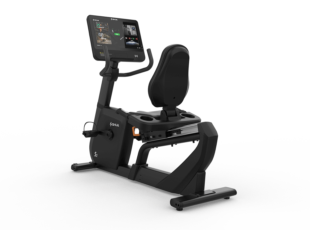 Shua B9100R Recumbent, 22in Touch recumbent bike, studio render 1 of 4