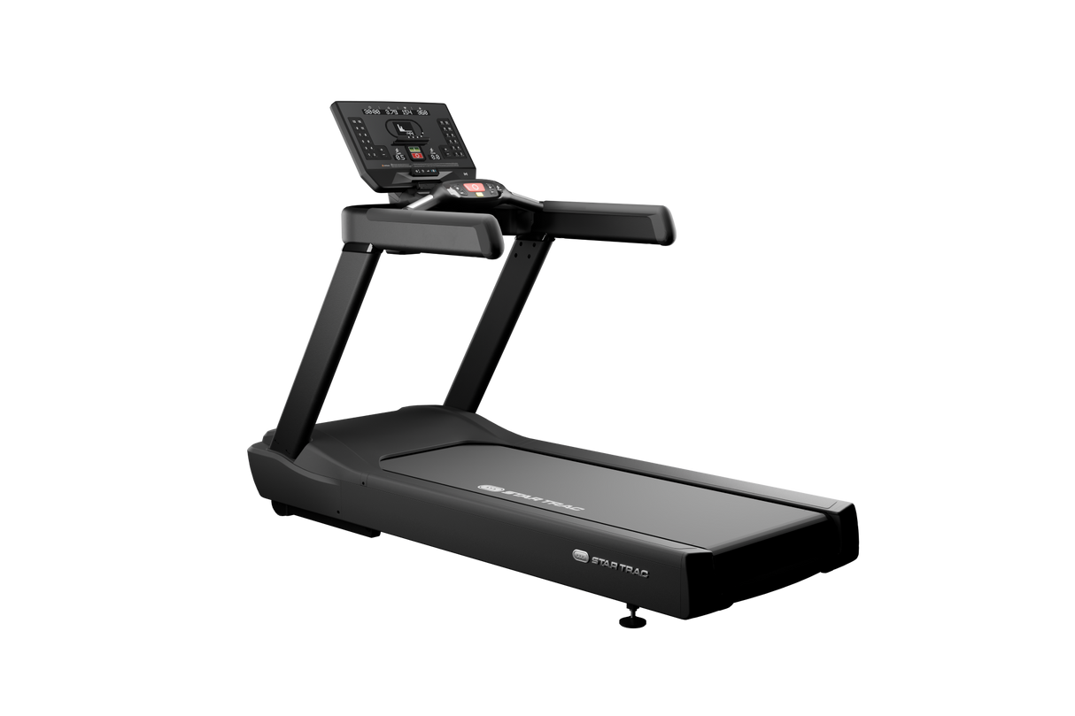 Star Trac 8TRx treadmill with LED console — 45-degree left view