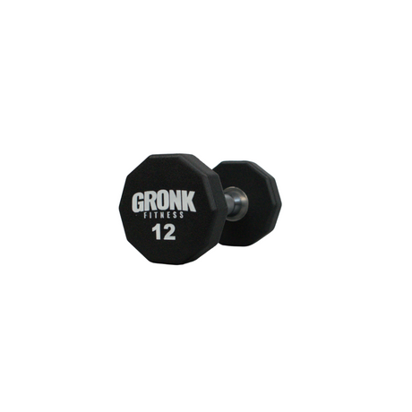 Dumbbell, 10 sided Urethane, Gronk, 12lb Gronk Fitness Products Dumbbells 10_Sided_GFP_DB-12_LB