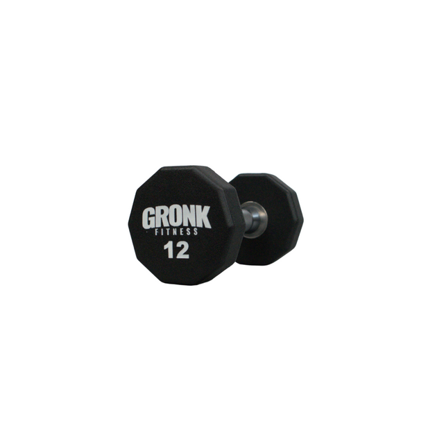 Dumbbell, 10 sided Urethane, Gronk, 12lb Gronk Fitness Products Dumbbells 10_Sided_GFP_DB-12_LB