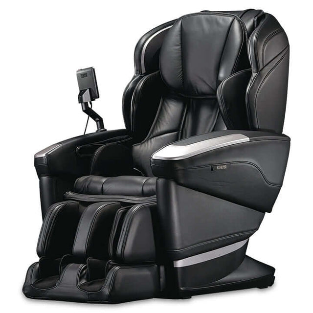 Cyber Relax Ai Executive JP-4100 black massage chair angled view