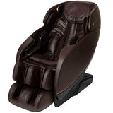 Jin 2.0 Massage Chair in dark brown leather, angled view