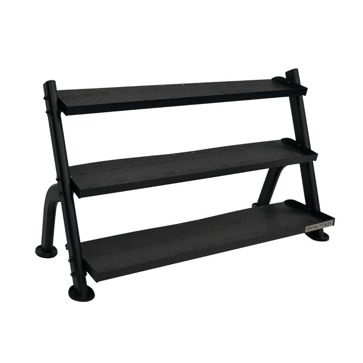 Gronk 3 Tier Flat Tray Dumbbell / Kettlebell Rack ( Fits 5-75lb DB set) Gronk Fitness Products Dumbell racks, power block stand, plate and bar storage, kettlebell racks, ball racks 1_720x_66dbdf41-e3af-416b-b9fc-ffac2f6a0430