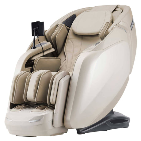 Cyber Relax Elite MR7500 beige massage chair angled view