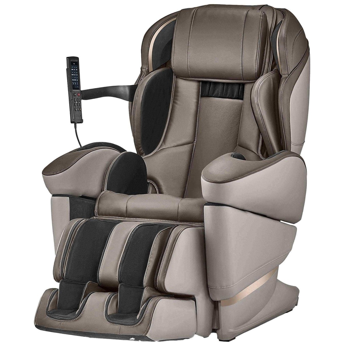 Johnson JP3000 massage chair in taupe and black, front view