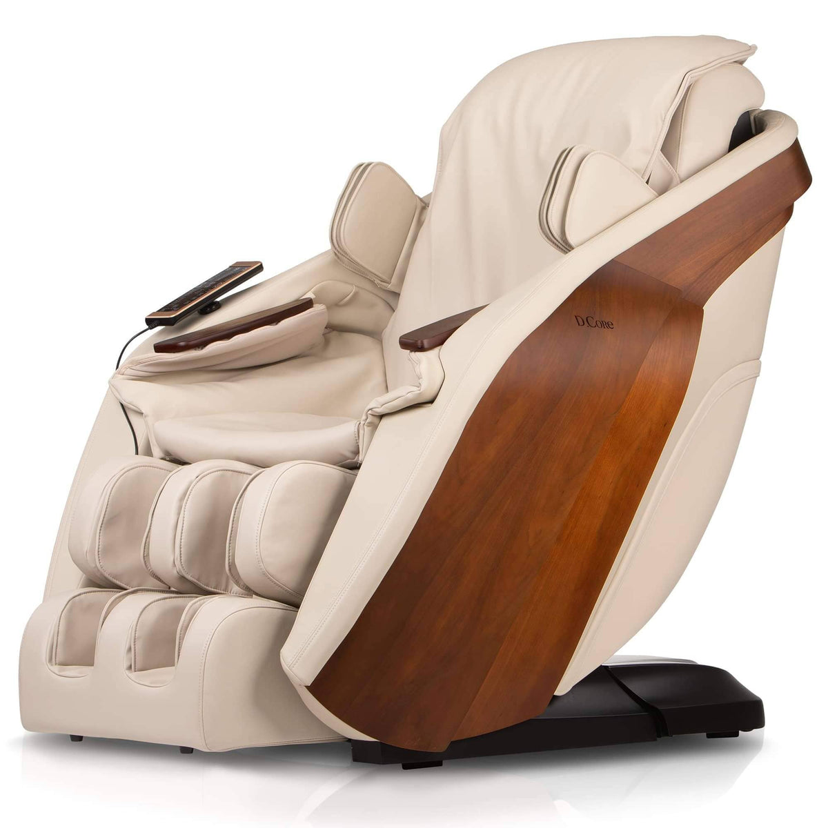 D.Core Stratus-JP Massage Chair angled view with remote
