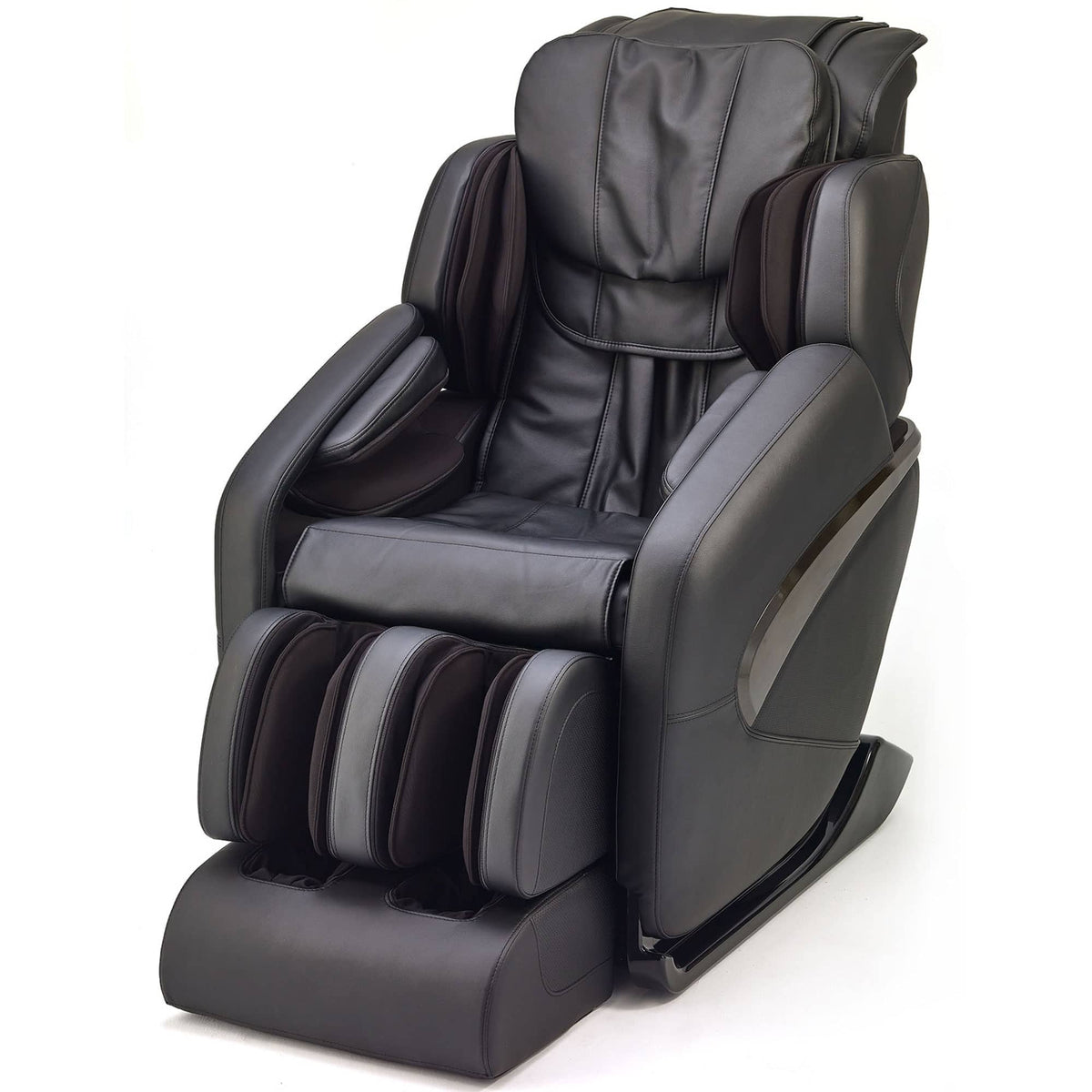 Jin 1.0 Massage Chair in black leather angled view
