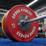 Gronk Fitness Olympic Bar & 290 lb Competition Bumper Plate Set