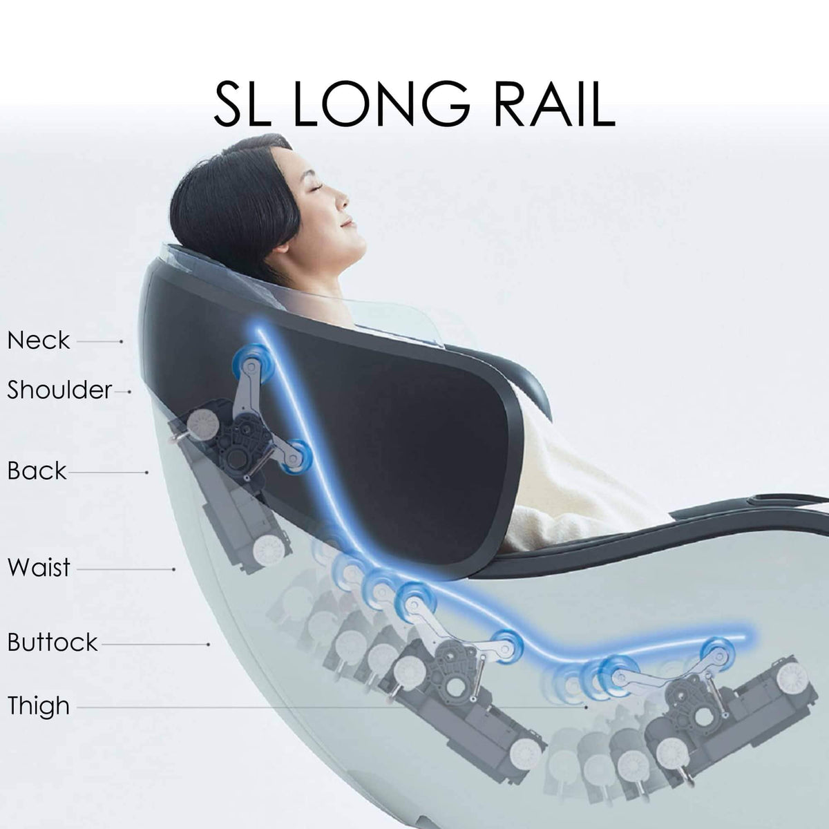 CirC3 MR380 Massage Chair SL long rail feature