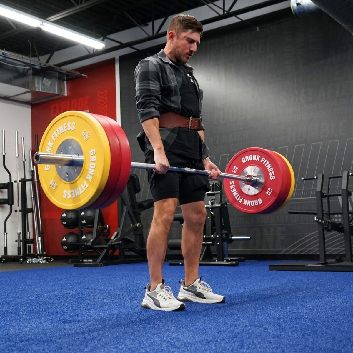 Gronk Fitness Olympic Bar & 290 lb Competition Bumper Plate Set