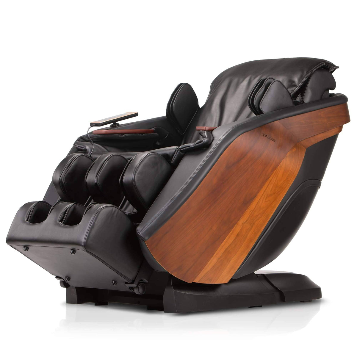 D.Core Stratus-JP Massage Chair reclined with wood panel