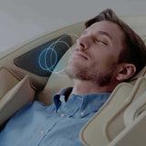 Cyber Relax Elite MR7500 massage chair in use with sound feature