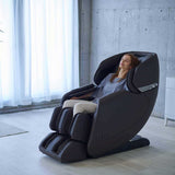 Hisho MR3000 Massage Chair in use, brown leather