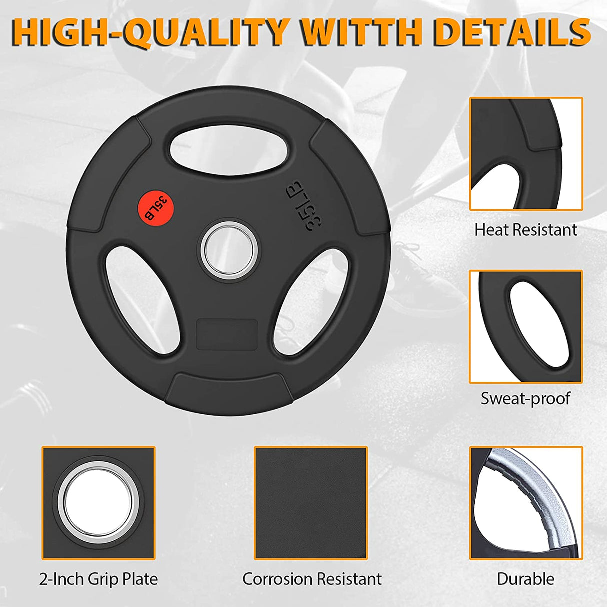 Premium Olympic Plates - Rubber Grip