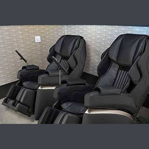 Kurodo Massage Chairs in a room setting with black upholstery