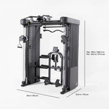 Inspire Series FT2 PRO Smith Functional Trainer Inspire Home Gym, labor intensive installation FT2-PRO_DIMENSIONS_1200x1200_1_1_itytwp_b78adc3f-553c-42b3-9465-422a80729cfb