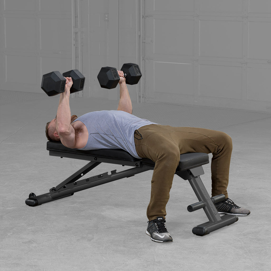 Body-Solid GFID225B Commercial Folding Bench — studio view