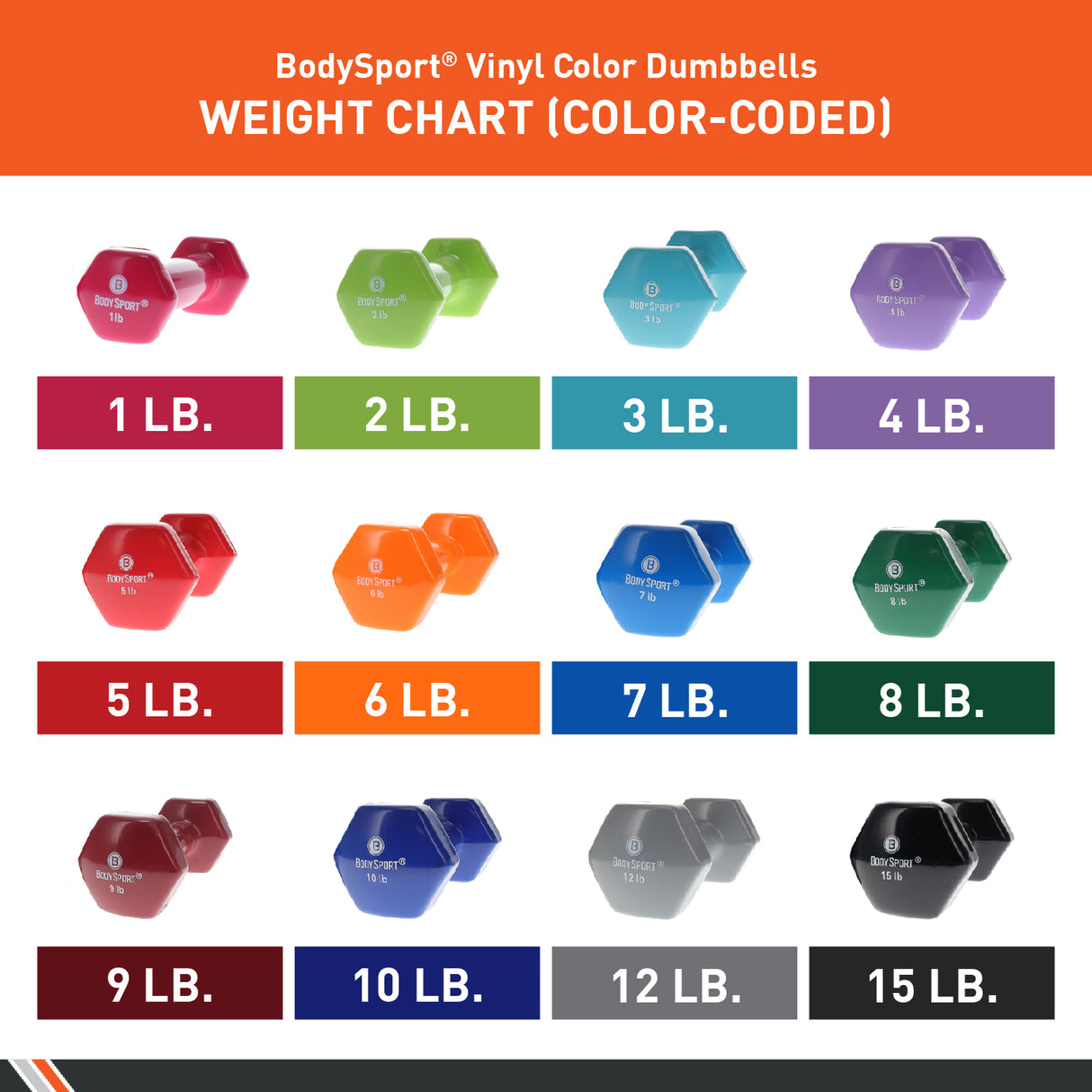 Elivate Body Sport Vinyl Dumbbells Elivate Variant(s) - LBWeight W-BDSVDB-1_9439ac54-0755-47bc-82c2-a295e43b2ed7