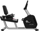 Side profile of the Arctic Silver Aspire recumbent bike showing the low step-through frame, seat, and pedals