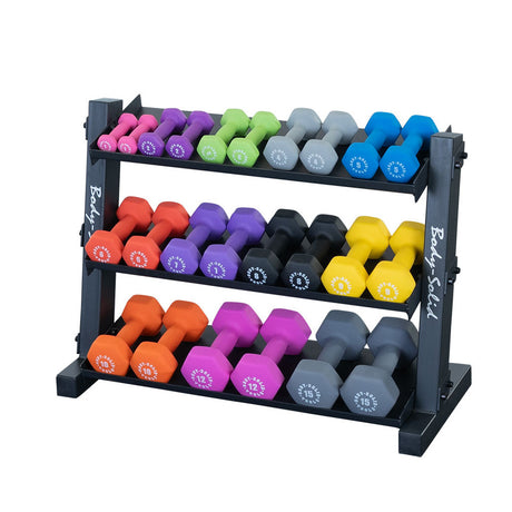 Body Solid GDR34B Vinyl and Neoprene Dumbbell Rack