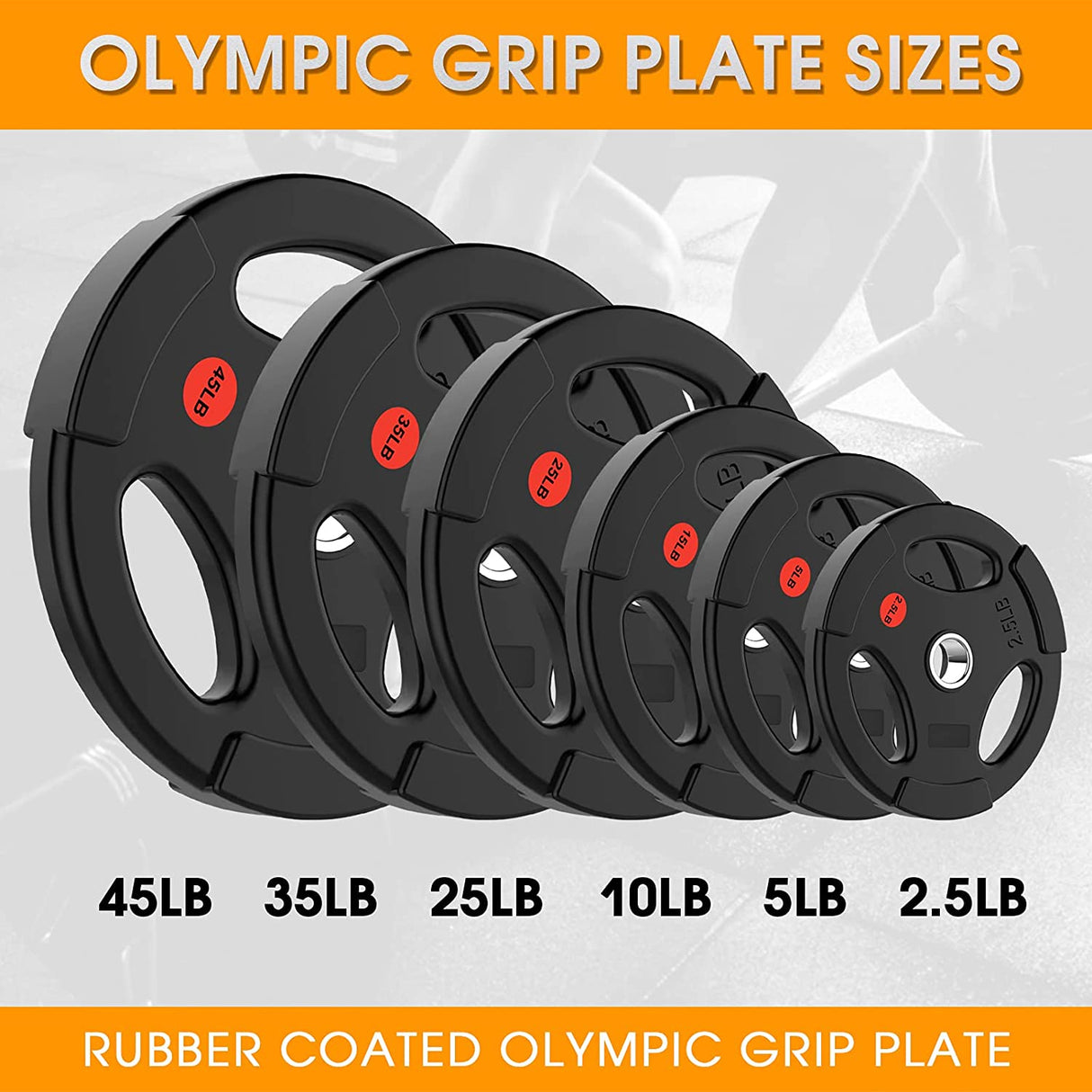 Premium Olympic Plates - Rubber Grip
