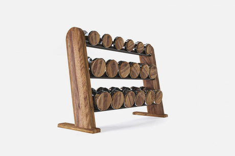 Nohrd DumbBells Set Walnut NOHrD Dumbbells dumbbells-nussbaum-grey