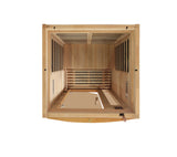 Overhead view of the interior bench and heater layout