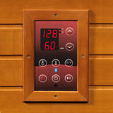 Interior LED control panel showing temperature and time