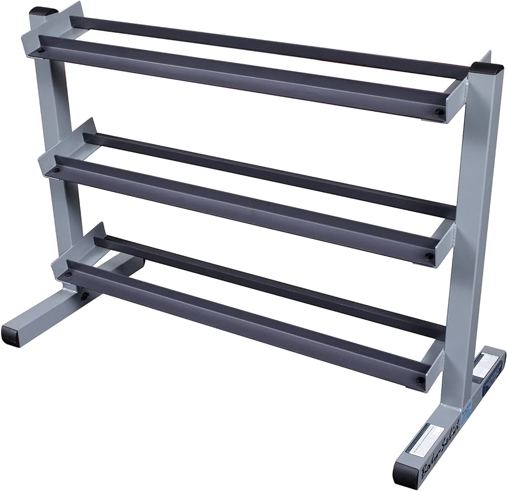 Body Solid GDR363 3-Tier Dumbbell Rack Body Solid Dumbell racks, power block stand, plate and bar storage, kettlebell racks, ball racks fe09ae10-2a9c-ee11-8425-0aa4e80801fd_GDR363_.