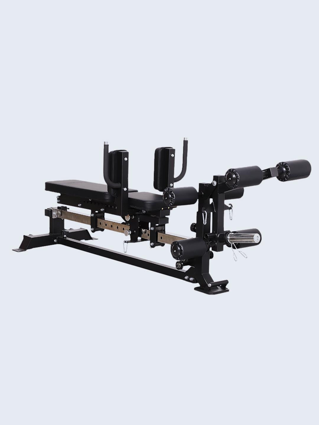 Force USA Sliding Bench — studio view with roller stations