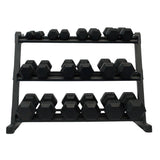 Gronk Fitness 3-Tier Dumbbell Storage Rack Gronk Fitness Products Dumbell racks, power block stand, plate and bar storage, kettlebell racks, ball racks gronkfitness_3-tier-dumbbell-storage-rack_view-4_4ea1c749-840e-4922-abf1-0bbcdccc56ef