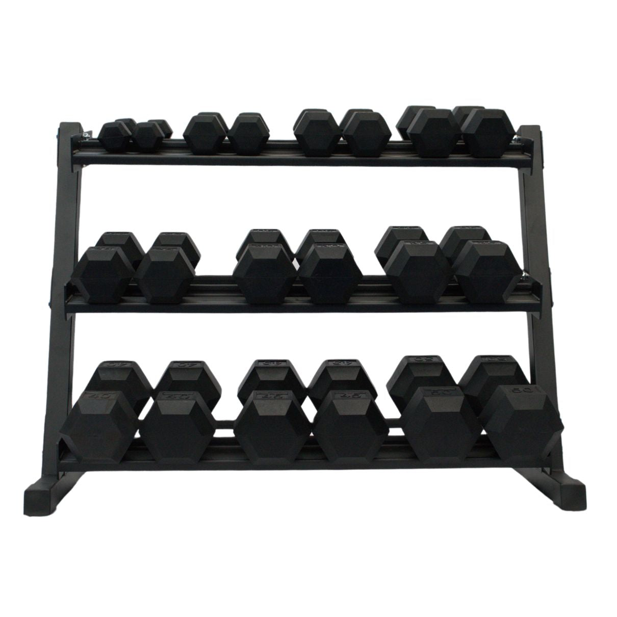 Gronk Fitness 3-Tier Dumbbell Storage Rack Gronk Fitness Products Dumbell racks, power block stand, plate and bar storage, kettlebell racks, ball racks gronkfitness_3-tier-dumbbell-storage-rack_view-4_e8705639-0396-4645-aece-19927d366f93