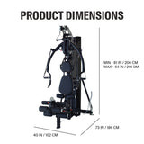 Inspire M3 Multi Gym dimensions diagram