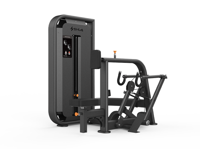 Shua G6803 Seated Row selectorized machine, studio render 1 of 2