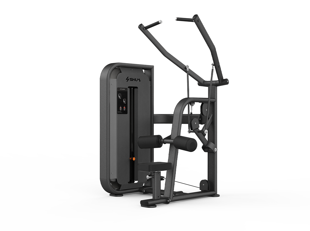 Shua G6806 Lat Pulldown selectorized machine, studio render 1 of 2