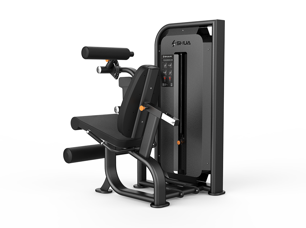 Shua G6823 Leg Curl/Extension selectorized machine, studio render 1 of 4