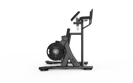 Shua G6909 Iso Kneeling Leg Curl plate loaded machine, studio render 2 of 3