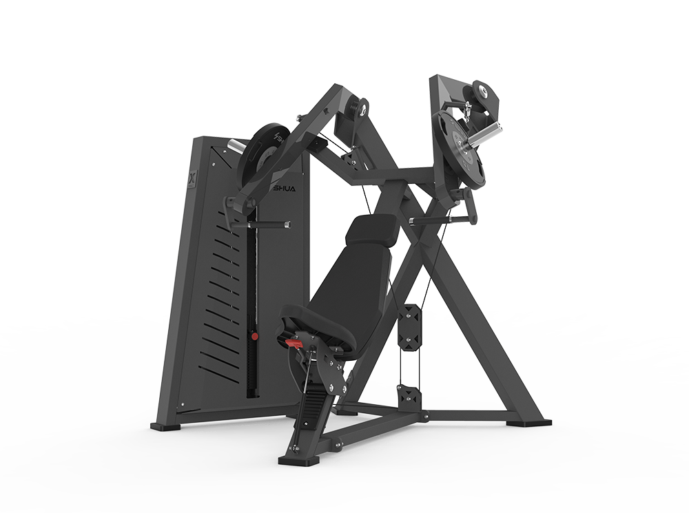 Shua G7701 Hybrid Chest Press selectorized machine, studio render 1 of 2
