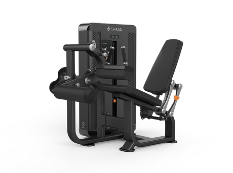 Shua G8827 Seated Leg Curl selectorized machine, studio render 1 of 2