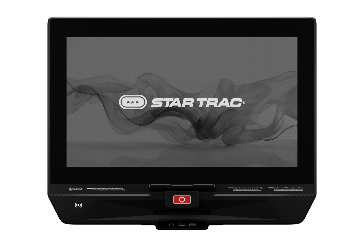 Star Trac Apex 24-inch HD Touch treadmill console — front view